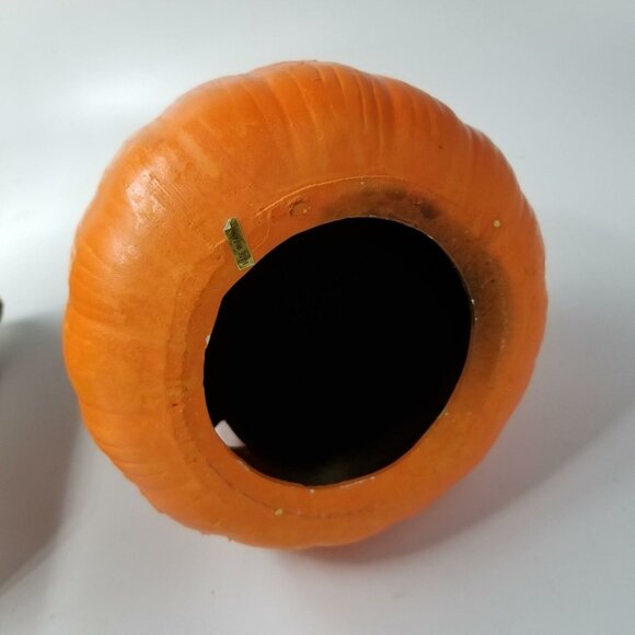 Vintage Halloween Pumpkin Ceramic Light Candle Holder 6.25" Fall Jackolantern - Picture 3 of 7